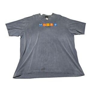 Vintage L.L. Bean Graphic T-Shirt Freeport Maine Icons Tee,‎ Faded Gray Blue XL